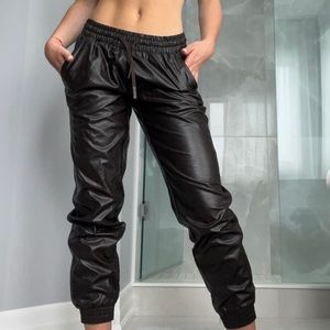 Dark purple/brown leather pants